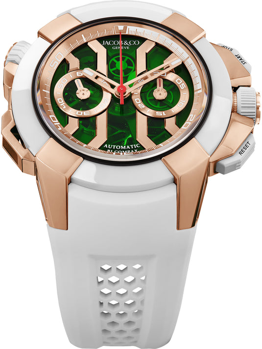 Jacob & Co. Epic X Chrono 47mm Rose Gold Green on Strap