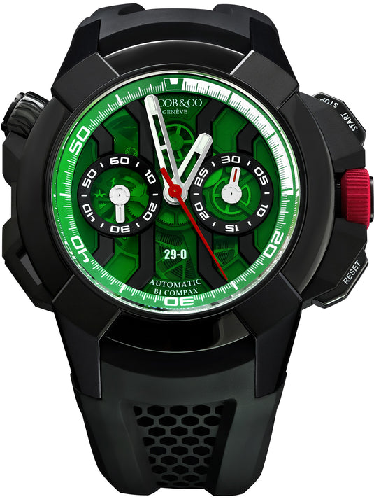 Jacob & Co. Epic X Chrono Khabib in Black Titanium Green on Strap