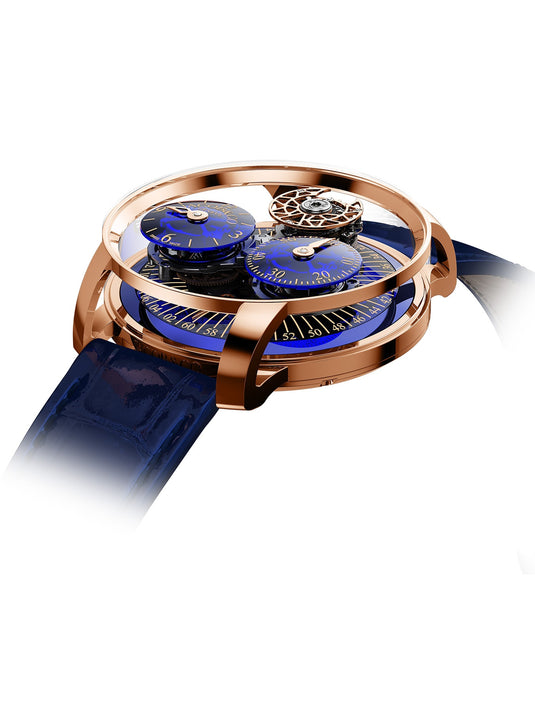 Jacob & Co. Astronomia Regulator Rose Gold Blue on Strap