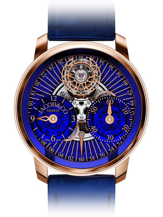 Jacob & Co. Astronomia Regulator Rose Gold Blue on Strap