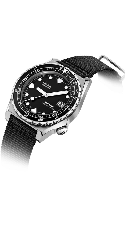 DOXA Sub 600T Sharkhunter 861.10.101B.20-N on NATO Strap
