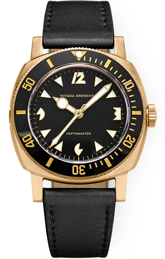 Nivada Grenchen 14123A17 Depthmaster Bronze Black Dial on Strap