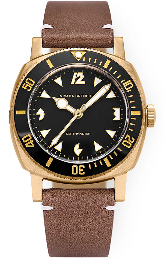 Nivada Grenchen 14123A14 Depthmaster Bronze Black Dial on Strap