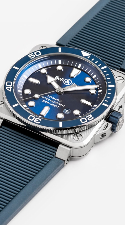 Bell & Ross BR03A-D-BLU-ST/SRB BR 03 Diver Blue Steel Rubber Strap
