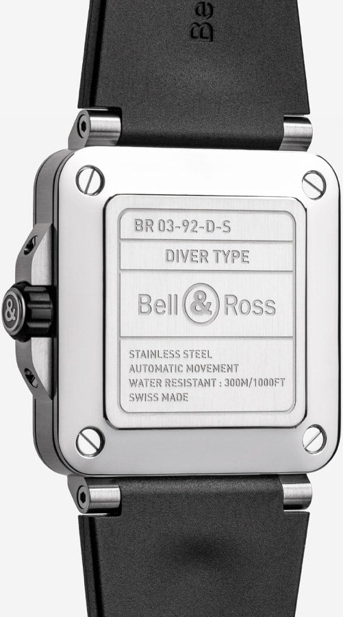 Bell & Ross BR03A-D-BL-ST/SRB Diver Black Steel Rubber Strap