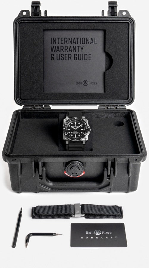 Bell & Ross BR03A-D-BL-ST/SRB Diver Black Steel Rubber Strap