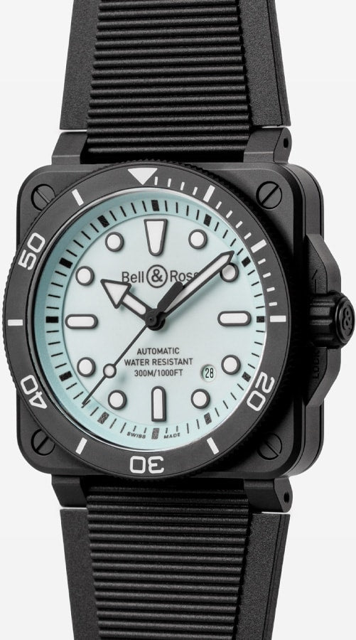 Bell & Ross BR03A-D-LM-CE/SRB Diver Full Lum Ceramic Rubber Strap