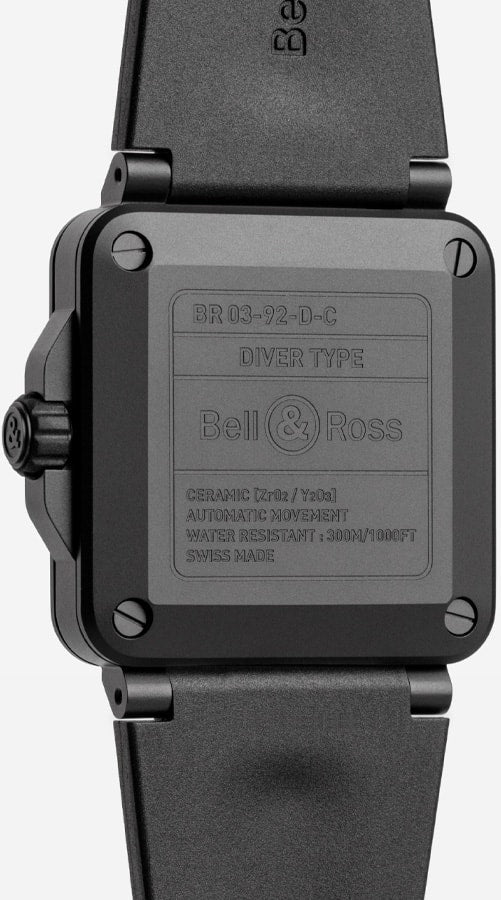 Bell & Ross BR03A-D-LM-CE/SRB Diver Full Lum Ceramic Rubber Strap