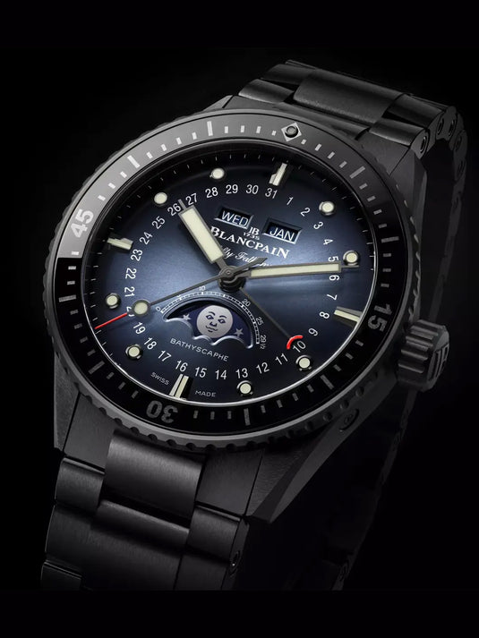 Blancpain 5054 0140 01S Bathyscaphe Quantième Complet Phases de Lune Blue Dial