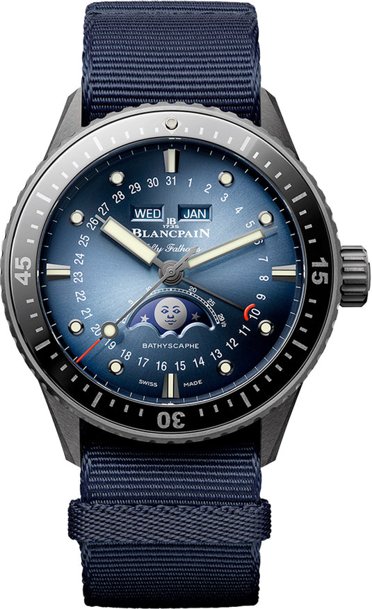 Blancpain 5054 0140 NAOA Bathyscaphe Quantième Complet Phases de Lune Blue Dial