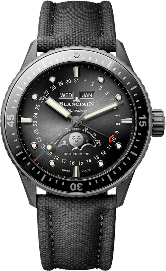 Blancpain 5054 0130 B52A Bathyscaphe Quantième Complet Phases de Lune Black Dial
