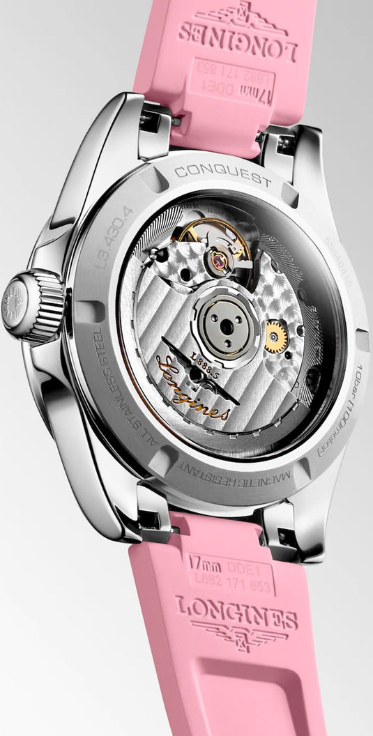 Longines L3.430.4.99.9 Conquest Sunray Pink Dial on Strap
