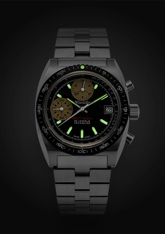 Nivada Grenchen 77002A45 Chronosport White Luminova Automatic 38mm