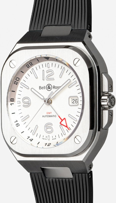Bell & Ross BR05 GMT White Steel BR05G-SI-ST/SRB