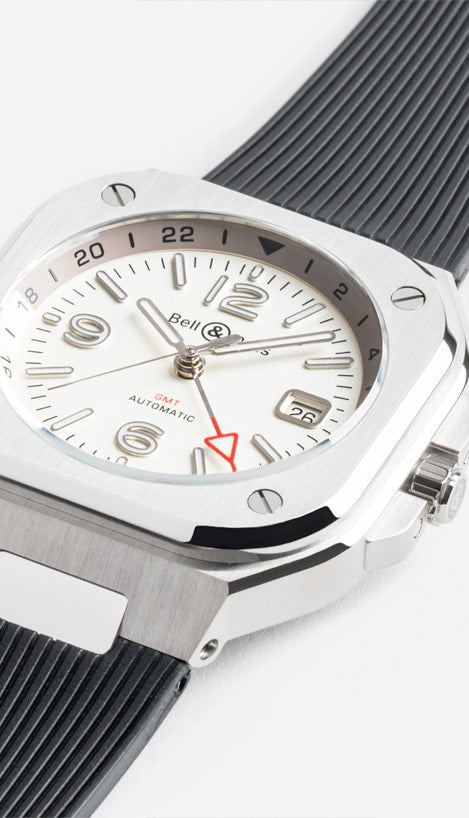 Bell & Ross BR05 GMT White Steel BR05G-SI-ST/SRB