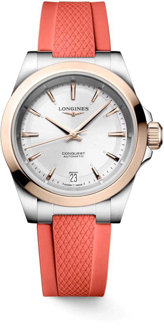 Longines L3.430.5.72.9 Conquest Sunray Silver Dial on Strap