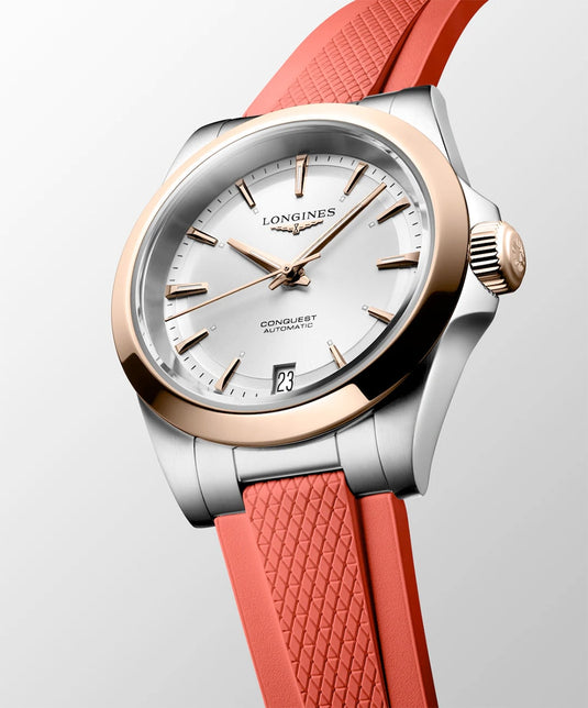 Longines L3.430.5.72.9 Conquest Sunray Silver Dial on Strap