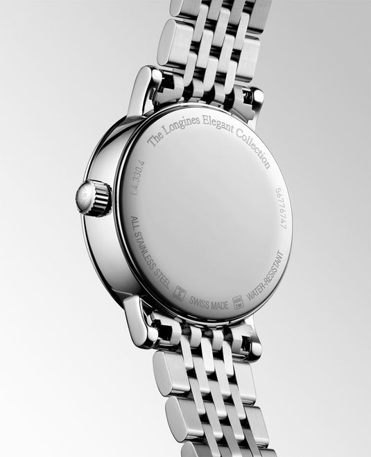 Longines L4.330.4.87.6 Elegant Collection Moonphase White Dial on Bracelet