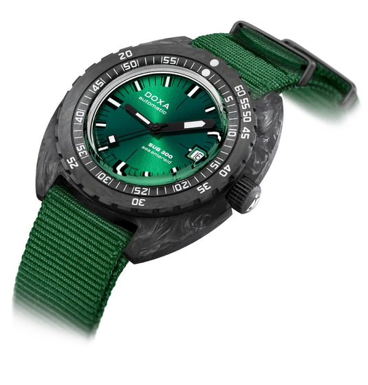 DOXA Sub 300 Carbon Sea Emerald 822.70.131.26-N on NATO Strap