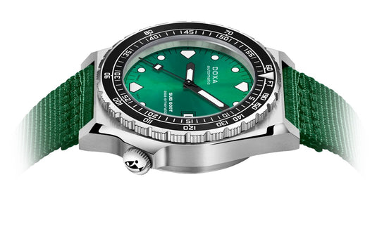 DOXA Sub 600T Sea Emerald 861.10.131.26-N on NATO Strap