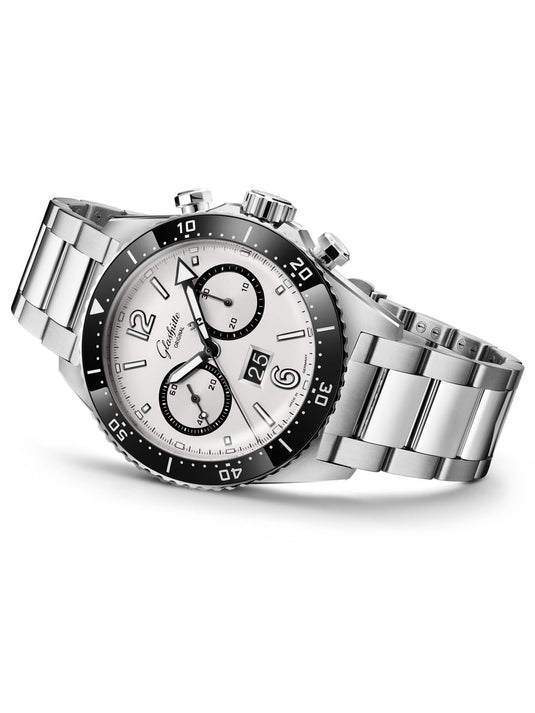 Glashütte Original SeaQ Chronograph "Panda" on Bracelet 1-37-23-03-80-70