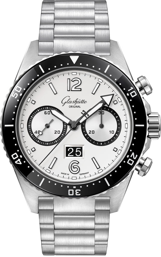 Glashütte Original SeaQ Chronograph "Panda" on Bracelet 1-37-23-03-80-70