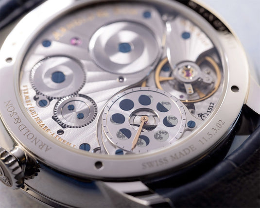 Arnold & Son 1GLBX.U01A.C200X Perpetual Moon 41.5 Platinum Blue Stellar Rays