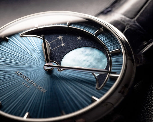Arnold & Son 1GLBX.U01A.C200X Perpetual Moon 41.5 Platinum Blue Stellar Rays