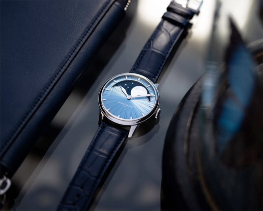 Arnold & Son 1GLBX.U01A.C200X Perpetual Moon 41.5 Platinum Blue Stellar Rays