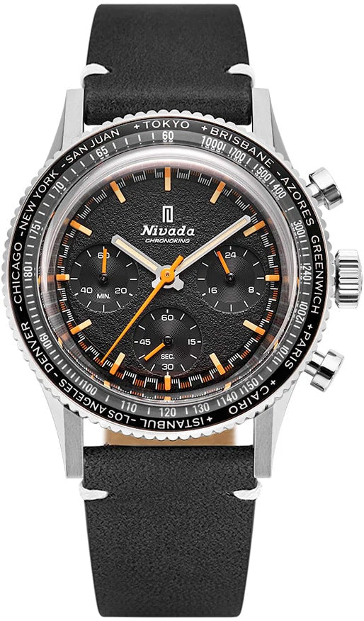 Nivada Grenchen 87042Q15 Chronoking Mecaquartz - Inter.Bezel on Strap