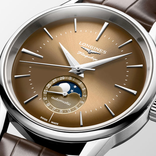 Longines L4.815.4.62.2 Flagship Heritage Sunray Beige on Strap