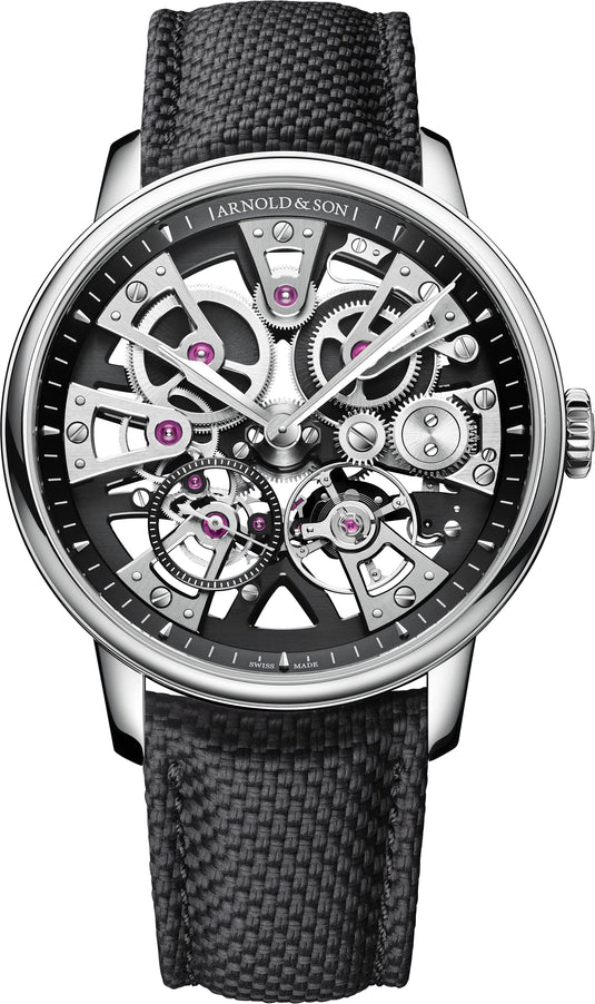 Arnold & Son 1NEGS.B02A.K00 Nebula 40mm Steel on Black Rubber Strap