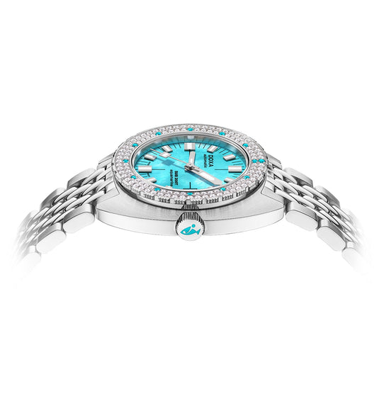 DOXA SUB 200T Diamonds 804.10D.241.10 Aquamarine on Bracelet
