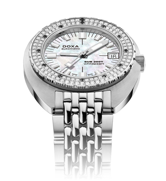 DOXA SUB 200T Diamonds 804.10D.011.10 Whitepearl on Bracelet