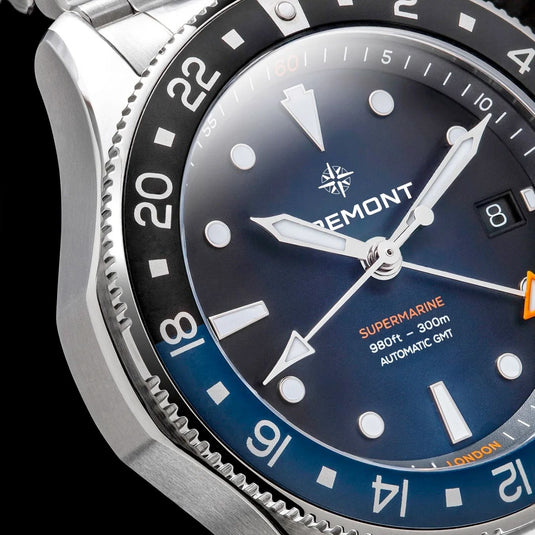 Bremont SM40-GMT-SS-BLBK-B Supermarine 300M GMT 'Glacier' Blue