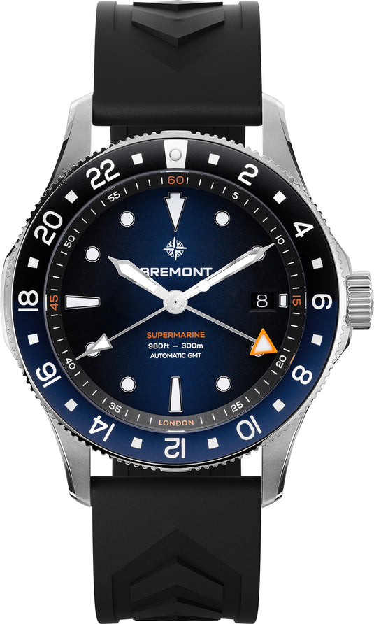 Bremont SM40-GMT-SS-BLBK-R-S Supermarine 300M GMT 'Glacier' Blue