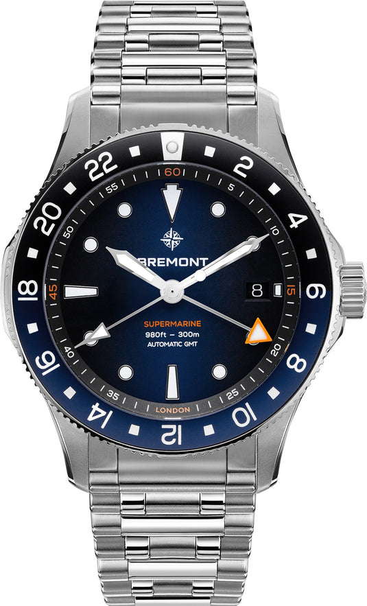 Bremont SM40-GMT-SS-BLBK-B Supermarine 300M GMT 'Glacier' Blue