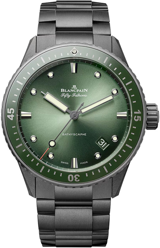 Blancpain 5000 0153 01S Fifty Fathoms Bathyscaphe Automatic 43.6mm Green Dial