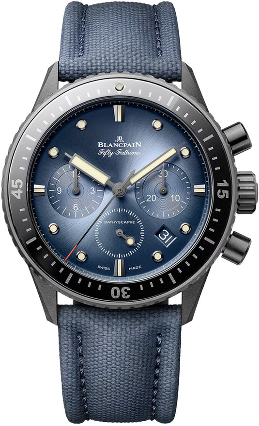 Blancpain 5200 0140 O52A Fifty Fathoms Bathyscaphe Chronographe Flyback Automatic 43.6mm Blue Dial