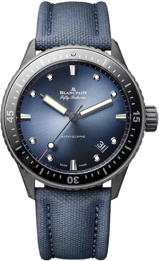Blancpain 5000A 0140 O52A Fifty Fathoms Bathyscaphe Automatic 43.6mm Blue Dial