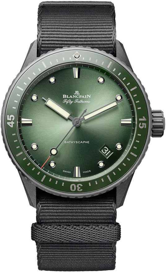 Blancpain 5000 0153 NABA Fifty Fathoms Bathyscaphe Automatic 43.6mm Green Dial