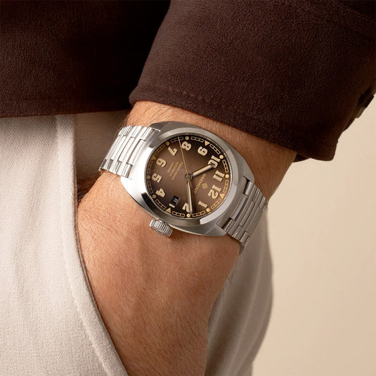 Bremont TN40-DT-SS-BR-B Terra Nova Date SS Caramel Dial Bracelet