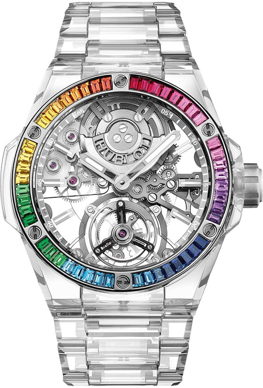 Hublot 455.JX.0120.JX.4099 Hublot Big Bang Integrated Tourbillon Full Sapphire Rainbow 43mm