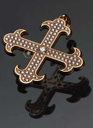 Strom Agonium Cross Redgold with Diamonds