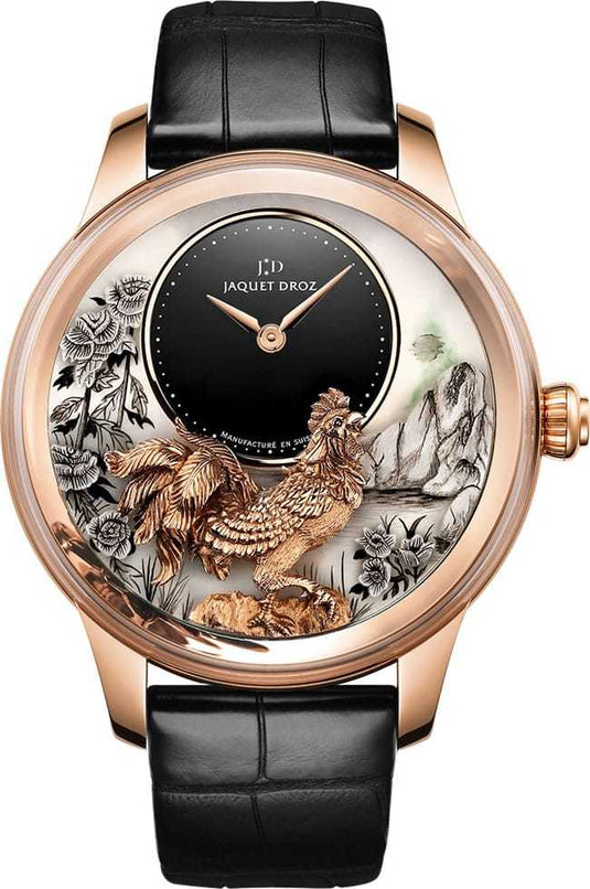 Jaquet Droz Petite heure Minute Relief Rooster