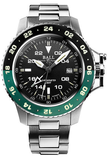 Ball Engineer Hydrocarbon AeroGMT II Black Dial Green Bezel