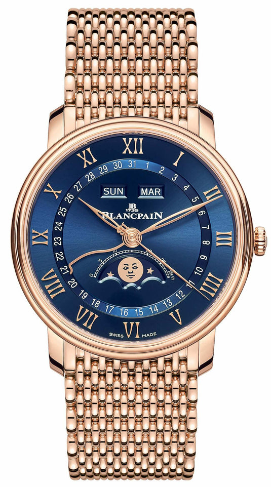 Blancpain Villeret Quantième Complete Calendar Blue Dial on Bracelet