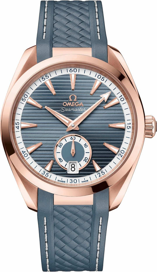 Omega Aqua Terra 150M Small Seconds Sedna Gold Blue Dial 41mm on Strap