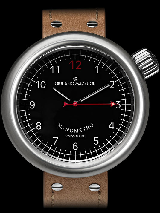 Giuliano Mazzuoli Manometro Black Brushed Stainless Steel