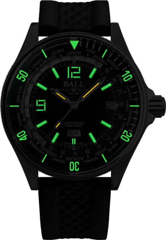 Ball DG2232A-PC-GR Engineer Master II Diver Worldtime 42mm Green Dial on Strap
